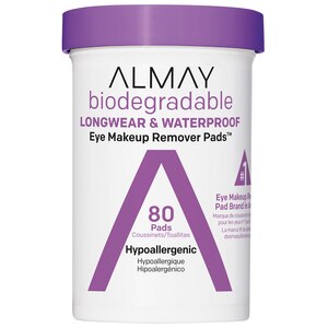 Almay Biodegradable Longwear & Waterproof Eye Makeup Remover Pads, 80 Ct , CVS