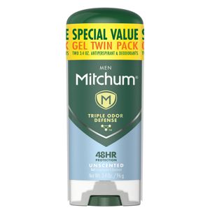 Mitchum 48-Hour Triple Odor Defense Antiperspirant & Deodorant Stick, Unscented