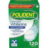 Polident Antibacterial Denture Cleanser, Overnight Whitening Daily Cleanser, 120 Tablets, thumbnail image 1 of 9