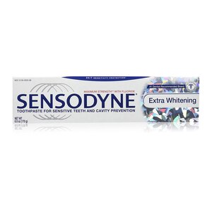 Sensodyne Extra Whitening Toothpaste for Sensitive Teeth and Cavity Protection, Maximum Strength with Fluoride