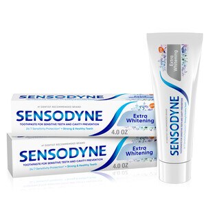 Sensodyne Extra Whitening Toothpaste For Sensitive Teeth And Cavity Protection, 4 OZ, 2 Pack , CVS