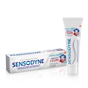 Sensodyne Sensitivity & Gum Fluoride Toothpaste For Sensitive Teeth, Antigingivitis, And Cavity Protection, Clean & Fresh, 3.4 Oz , CVS