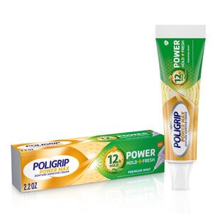 Poligrip Power Max Denture Adhesive Cream, 12 Hour Power Hold + Fresh, Premium Mint, 2.2 Oz , CVS