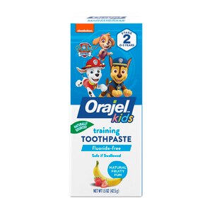 Orajel Kids Paw Patrol Fluoride Free Training Toothpaste, 1.5 OZ
