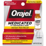 Orajel Medicated For Toothache & Gum Instant Pain Relief Liquid with 20% Benzocaine, 0.45 OZ, thumbnail image 1 of 5