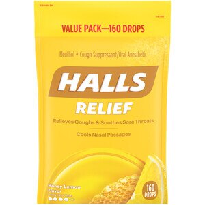 Halls Cough Drops, Honey Lemon - 160 Ct , CVS