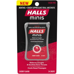 HALLS Minis Cherry Flavor Sugar Free Cough Drops, .51 OZ