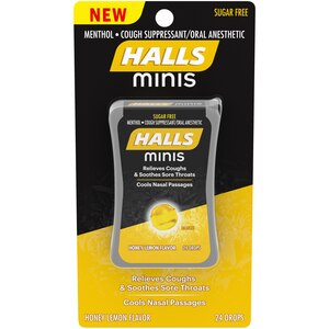 HALLS Minis Honey Lemon Flavor Sugar Free Cough Drops, .51 OZ