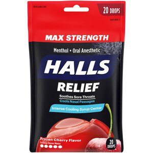  Halls Max Frozen Cherry Cough Drop 