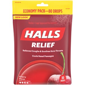 Halls Cough Drops, Cherry, 80 Ct , CVS