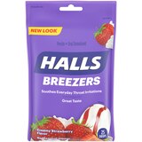 Halls Breezers Cough Drops, Creamy Strawberry, thumbnail image 1 of 3
