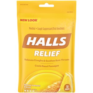 Halls Cough Drops, Honey Lemon, 30 Ct , CVS
