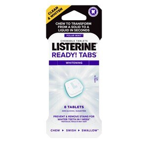 Listerine Ready! Tabs Whitening Chewable Tablets, Polar Mint