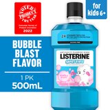 Listerine Smart Rinse Kids Anticavity Mouthwash, Bubble Blast, 16.9 OZ, thumbnail image 1 of 10