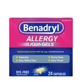Benadryl Allergy Dye-Free Liqui-Gels, 24 CT, thumbnail image 1 of 9