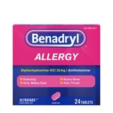 Benadryl Allergy Ultratabs Tablets, 24 CT, thumbnail image 1 of 3