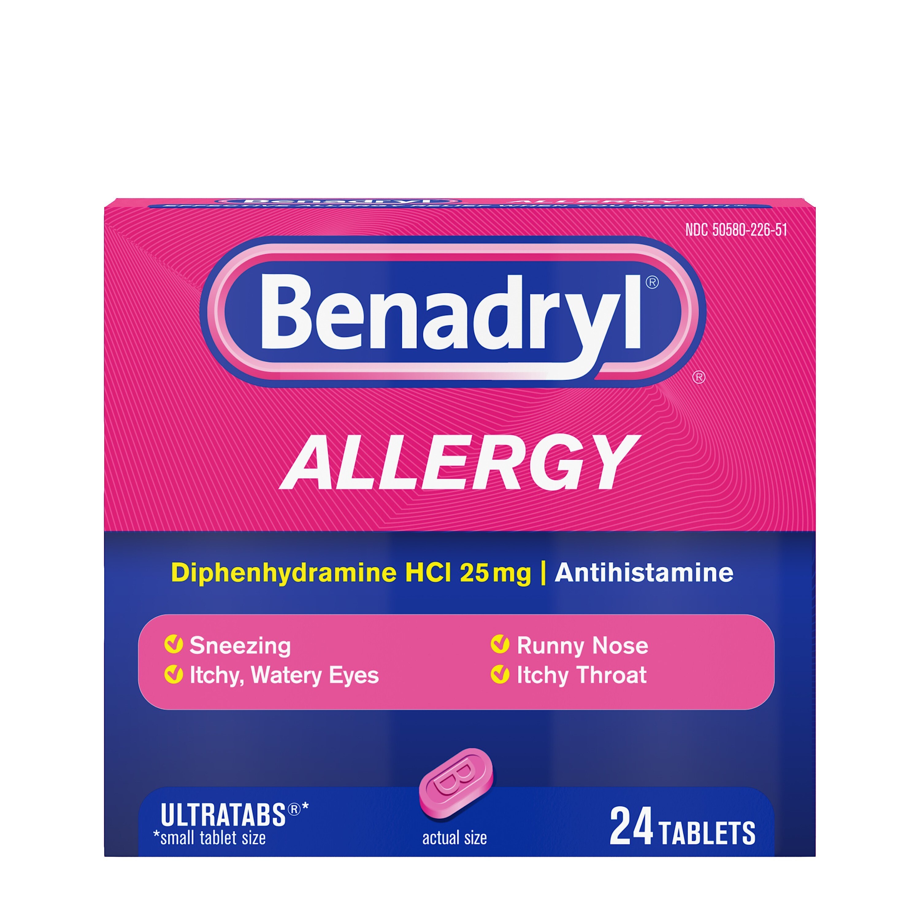  Benadryl Ultratab Antihistamine Allergy Medicine Tablets 