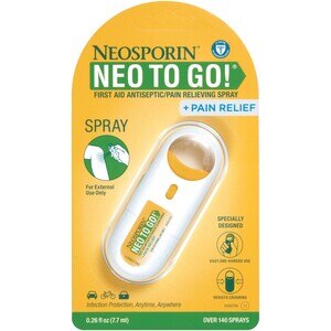 Neosporin + Pain Relief Neo To Go! First Aid Antiseptic/Pain Relieving Spray, 0.26 OZ