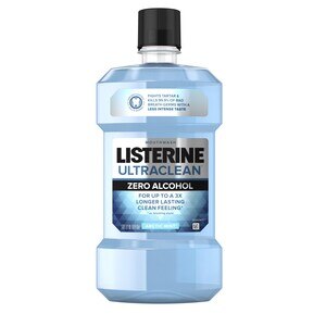 Listerine Ultraclean Zero Alcohol Tartar Mouthwash, Arctic Mint, 33.8 OZ