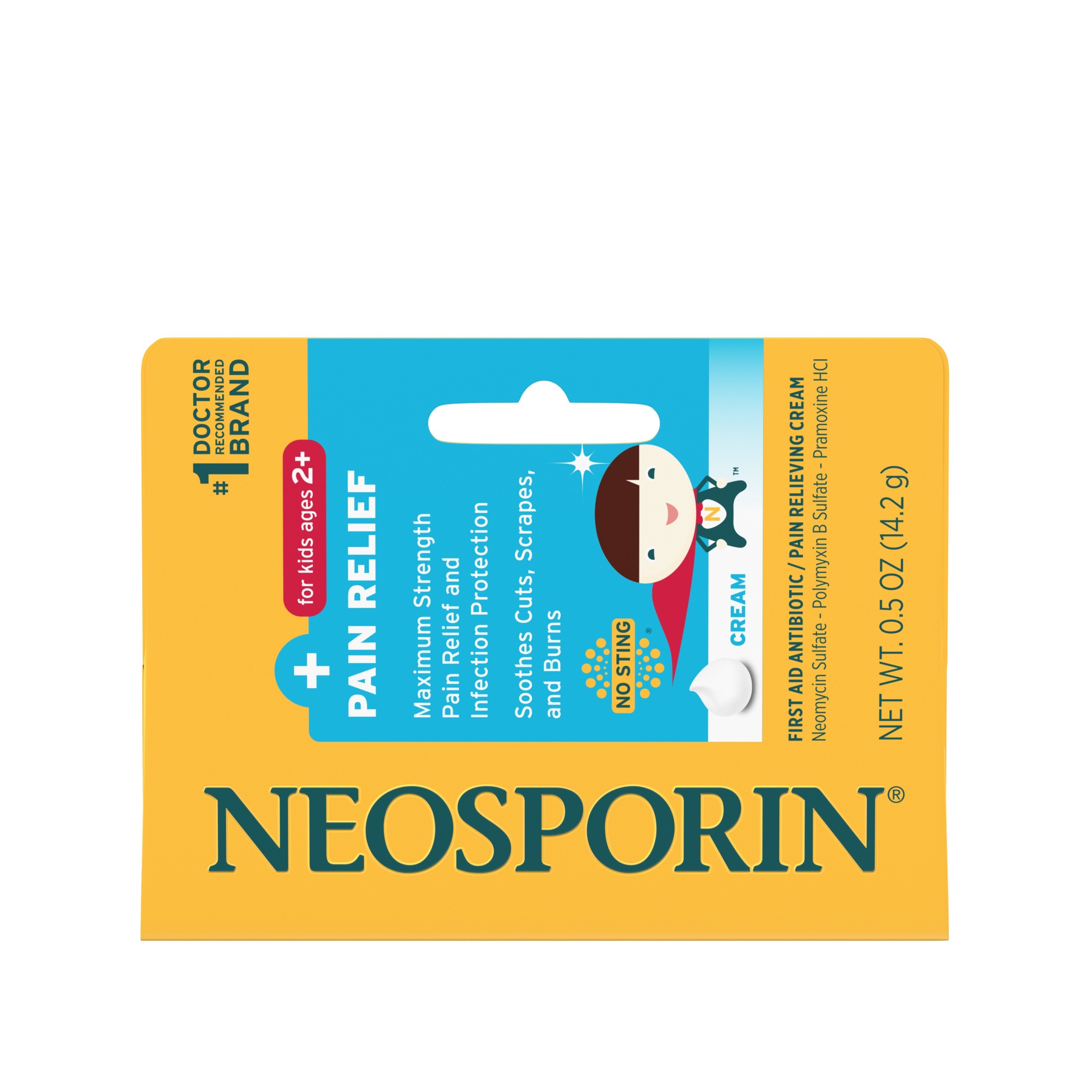 Neosporin First Aid Antibiotic and Pain Relief Cream For Kids, .5 OZ