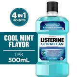 Listerine Ultraclean Antiseptic Antigingivitis Mouthwash for Tartar and Plaque, Cool Mint, thumbnail image 1 of 13