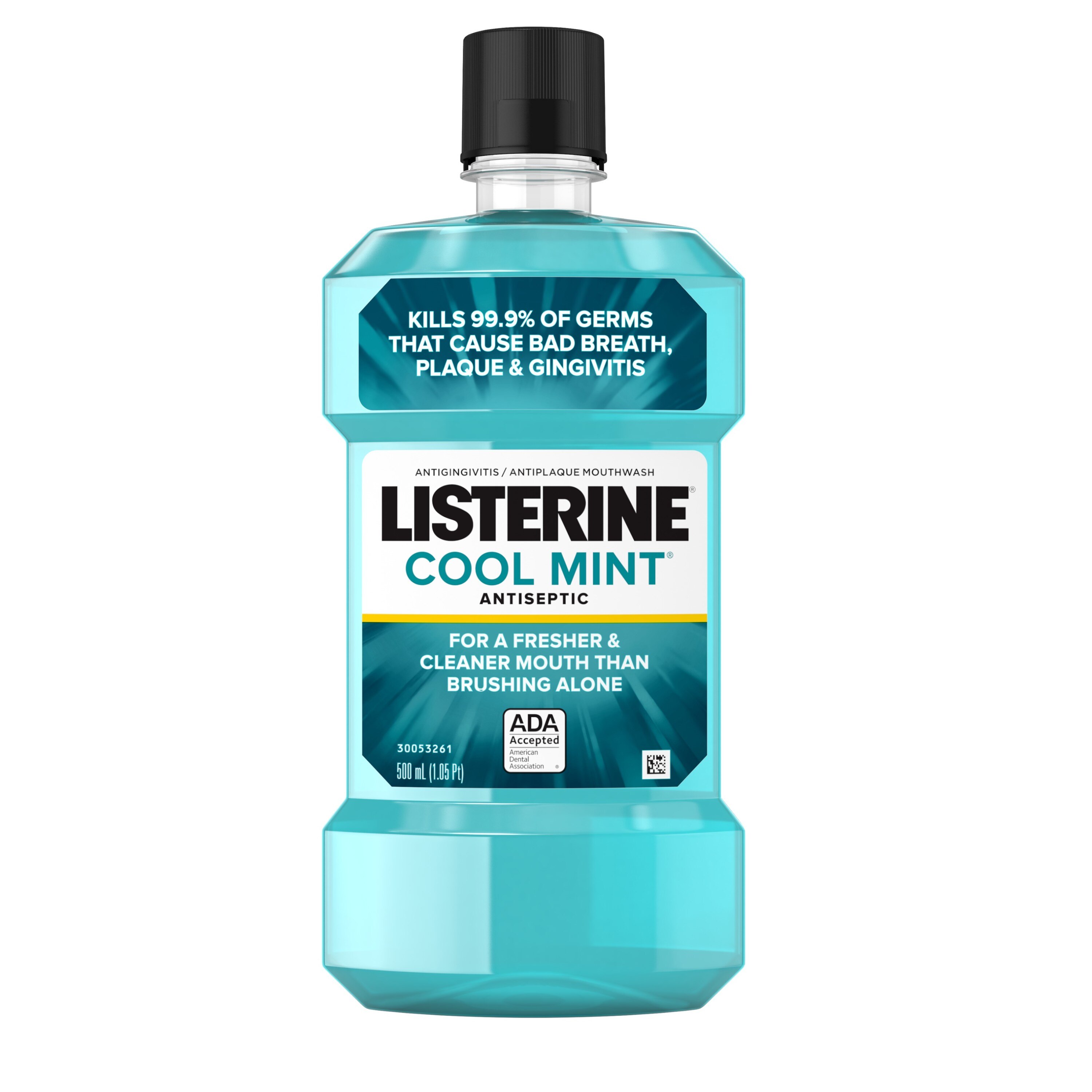 Listerine Antiseptic Mouthwash for Bad Breath, Plaque, and Gingivitis, Cool Mint