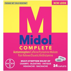 Midol Complete Menstrual Pain Relief Acetaminophen Caplets, 24 Ct , CVS