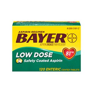 Bayer Low Dose Aspirin 81 MG Enteric Coated Talblets, 120 Ct , CVS