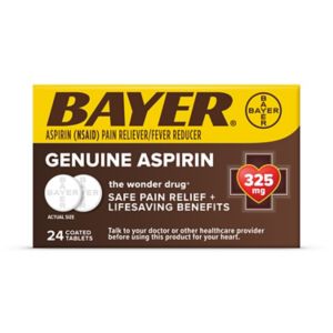 Bayer Genuine Aspirin 325 MG Coated Tablets, 24 Ct , CVS