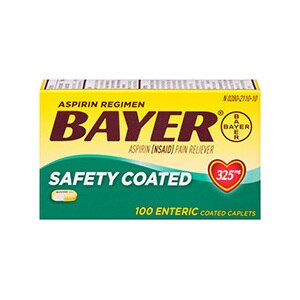 Aspirin Regimen Bayer - Aspirina, analgésico en tabletas con recubrimiento entérico, 325 mg, 100/paquete