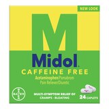 Midol Complete Caffeine Free Menstrual Pain Relief Acetaminophen Caplets, 24 CT, thumbnail image 1 of 9