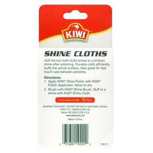 Kiwi Leather Shoe Shine Cloths, 2CT 