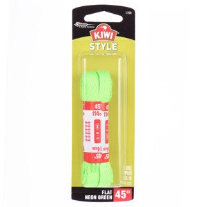 KIWI Flat Laces, Neon Green, 45", 1 Pair