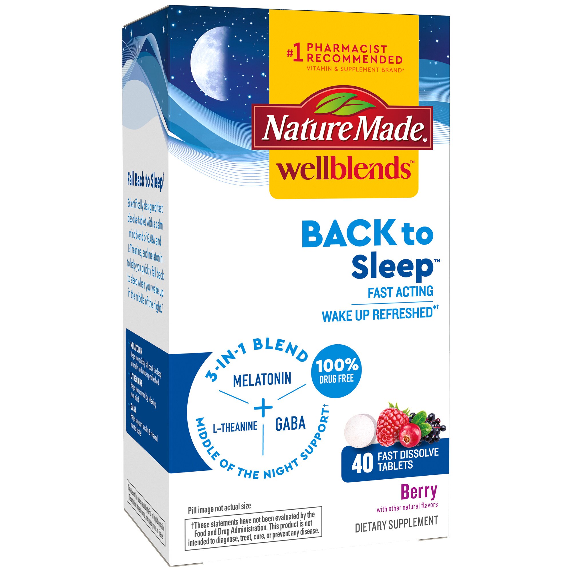 Nature Made Wellblends Back to Sleep Tablets, 40 CT
