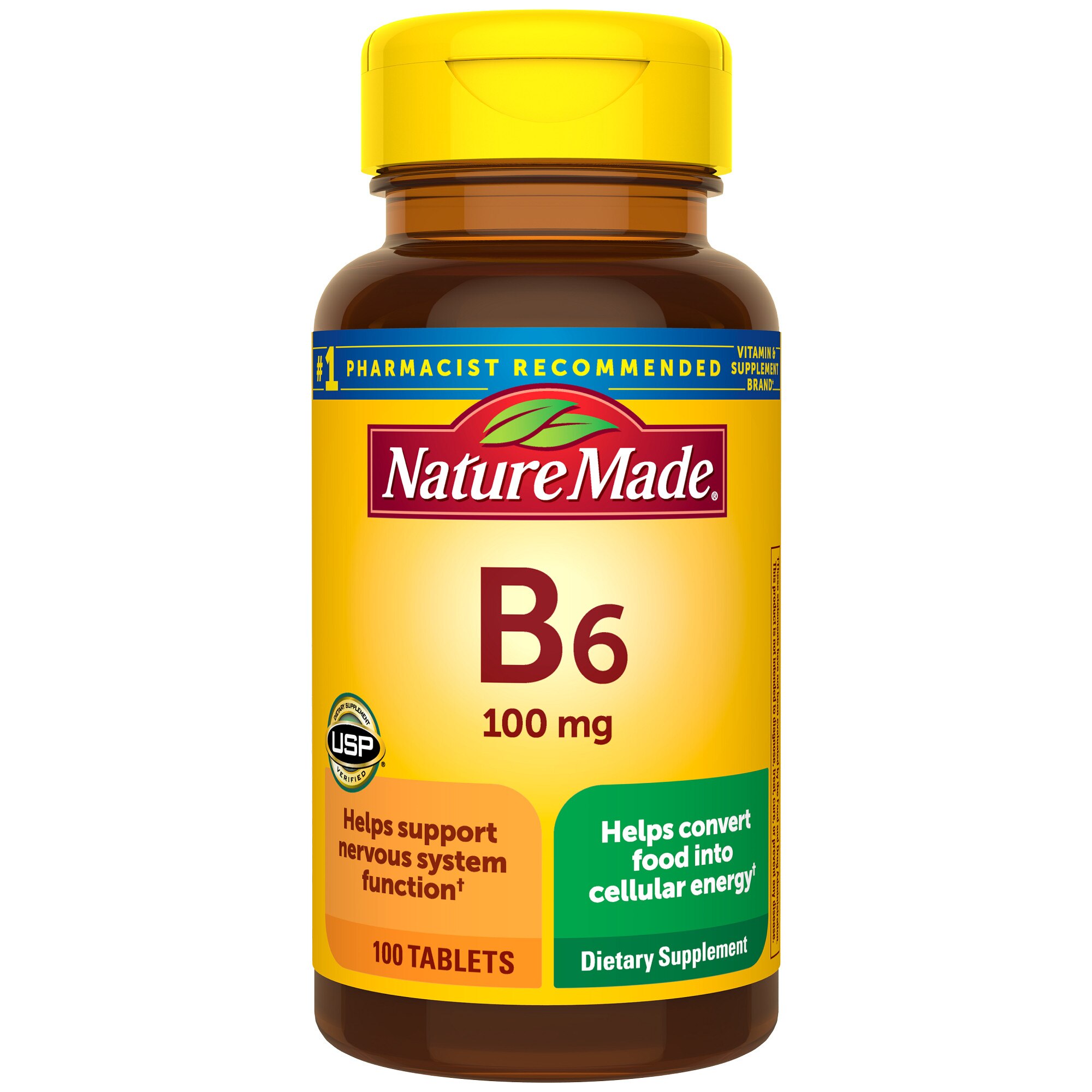 Nature Made - Tabletas de vitamina B-6, 100 mg, 100 u.