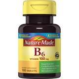 Nature Made Vitamin B-6 Tablets 100 mg, 100CT, thumbnail image 1 of 11