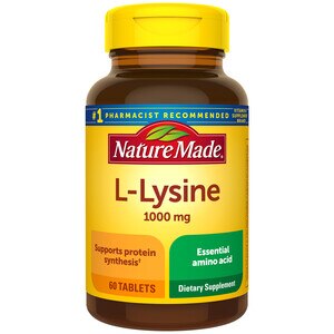 Nature Made Extra Strength L-Lysine for Protein Synthesis 1000 mg Tablets, 60 CT