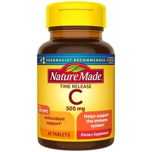 Nature Made Vitamin C 500 mg Time Release Tablets with Rose Hips for Immune Support, 60 CT