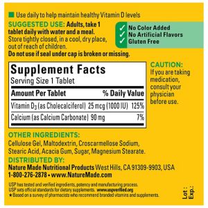 Nature Made Vitamin D Tablets 1000 Iu