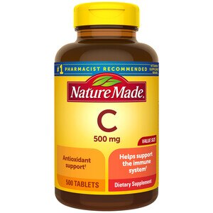  Nature Made Vitamin C 500mg Caplets, Gluten Free, 500 CT 