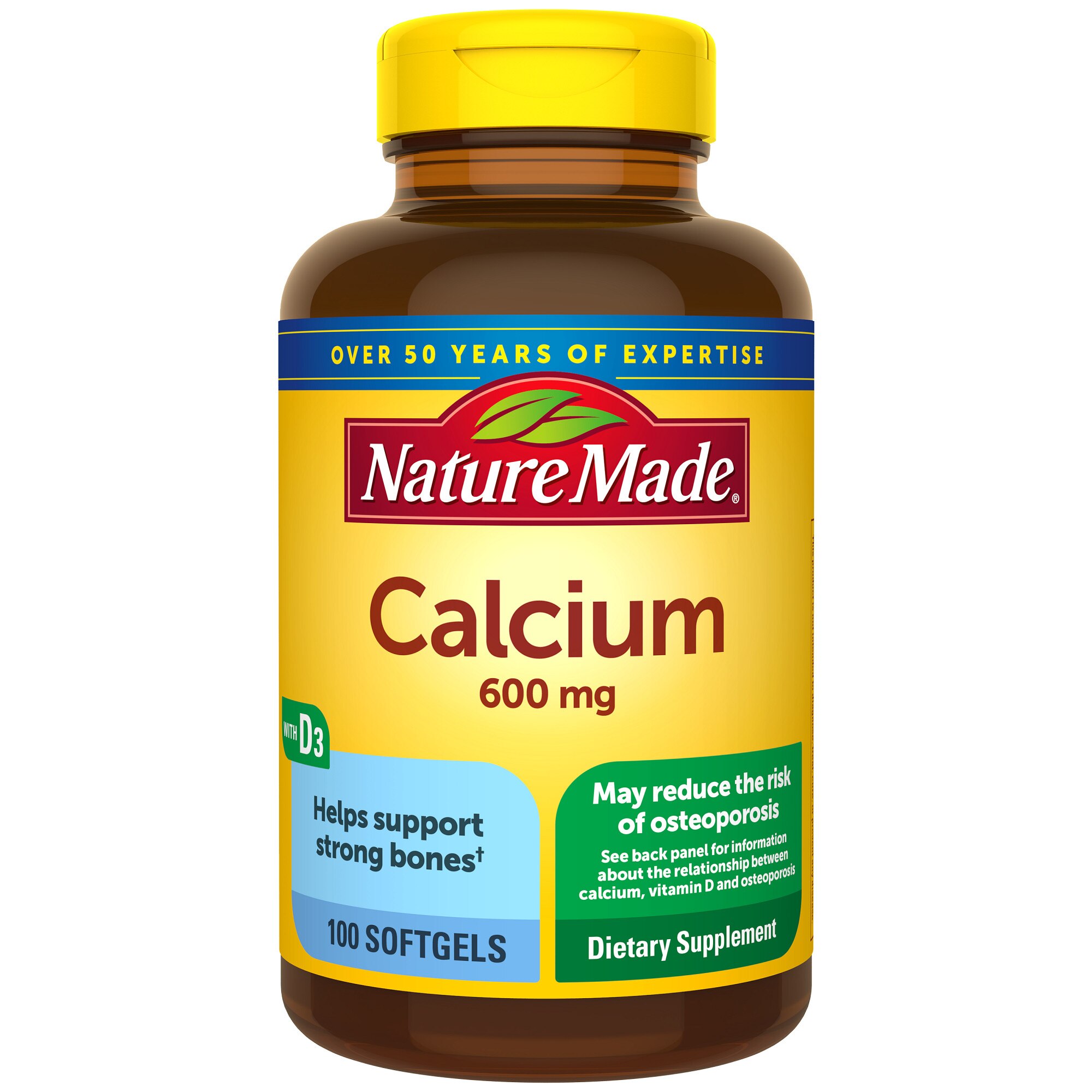 Nature Made Calcium Carbonate Wd Softgels 600 Mg 100ct