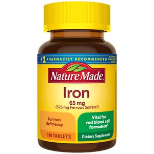 Nature Made Iron (from Ferrous Sulfate) Tablets 65 mg, 180CT