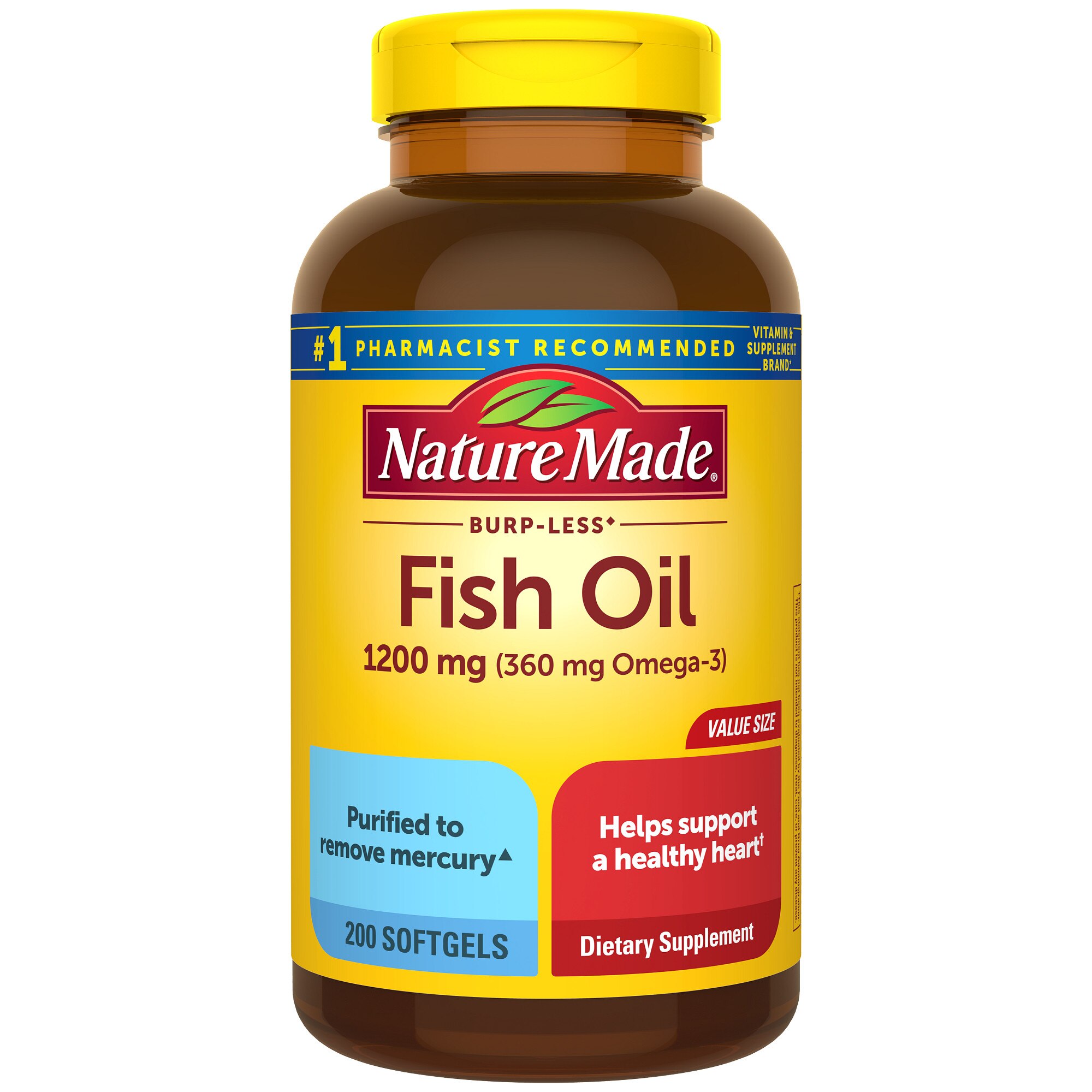 Nature Made Burp Less Fish Oil 1200 mg Softgels