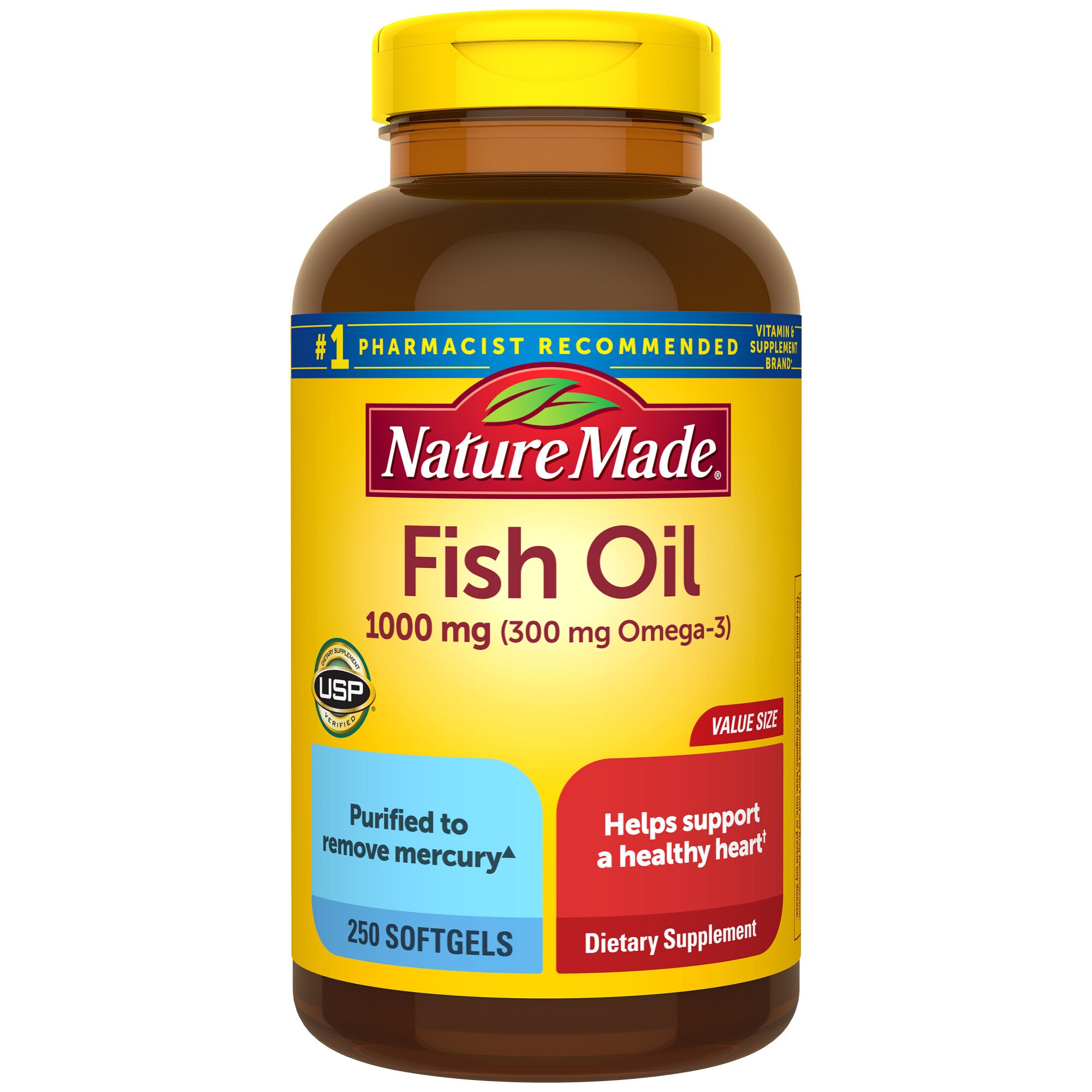 Nature Made Fish Oil 1000 Mg Softgels, 250 Ct , CVS