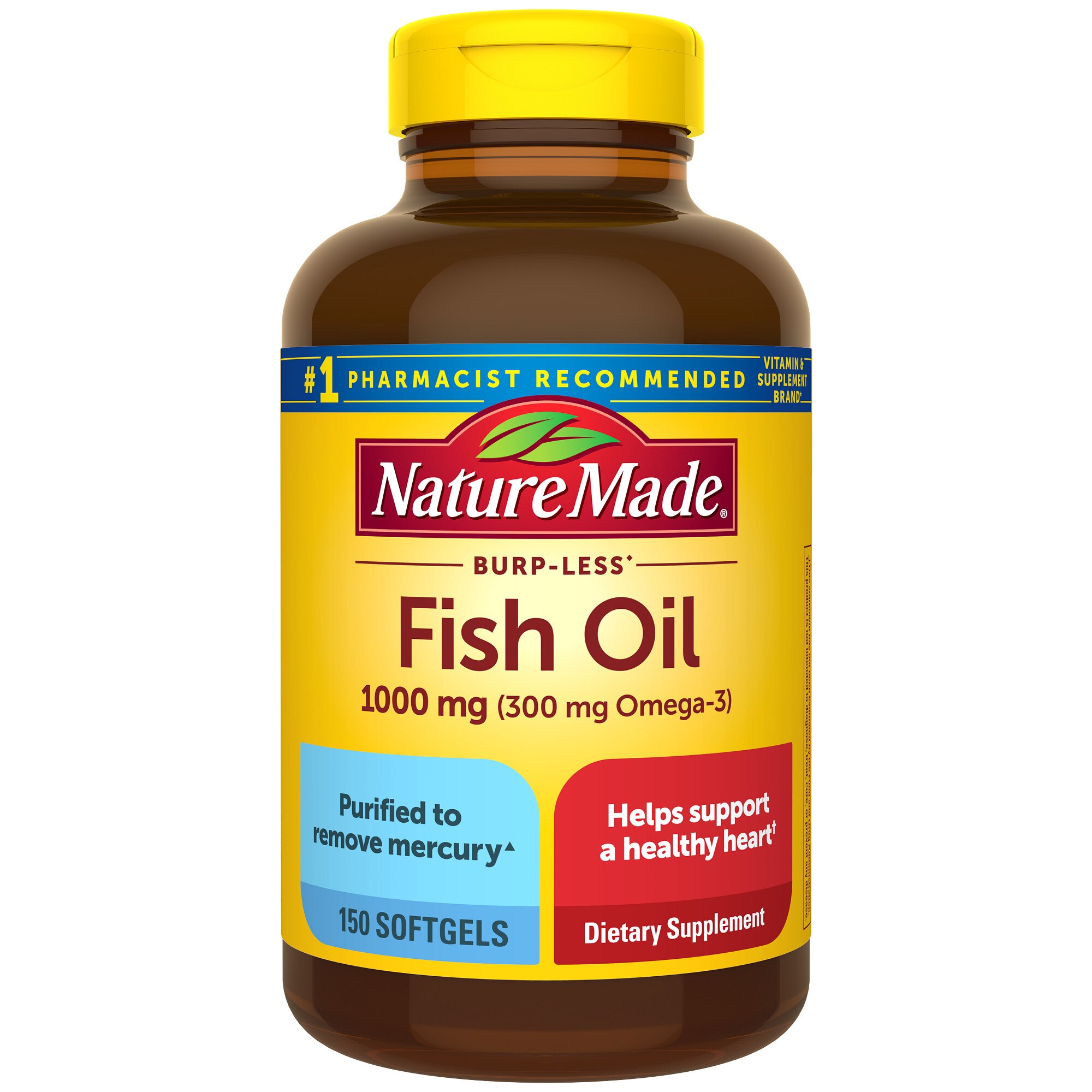  Nature Made Burpless Fish Oil 1000 mg., 150CT 