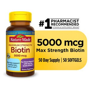 Nature Made Max Strength Biotin Softgels 5000 mcg