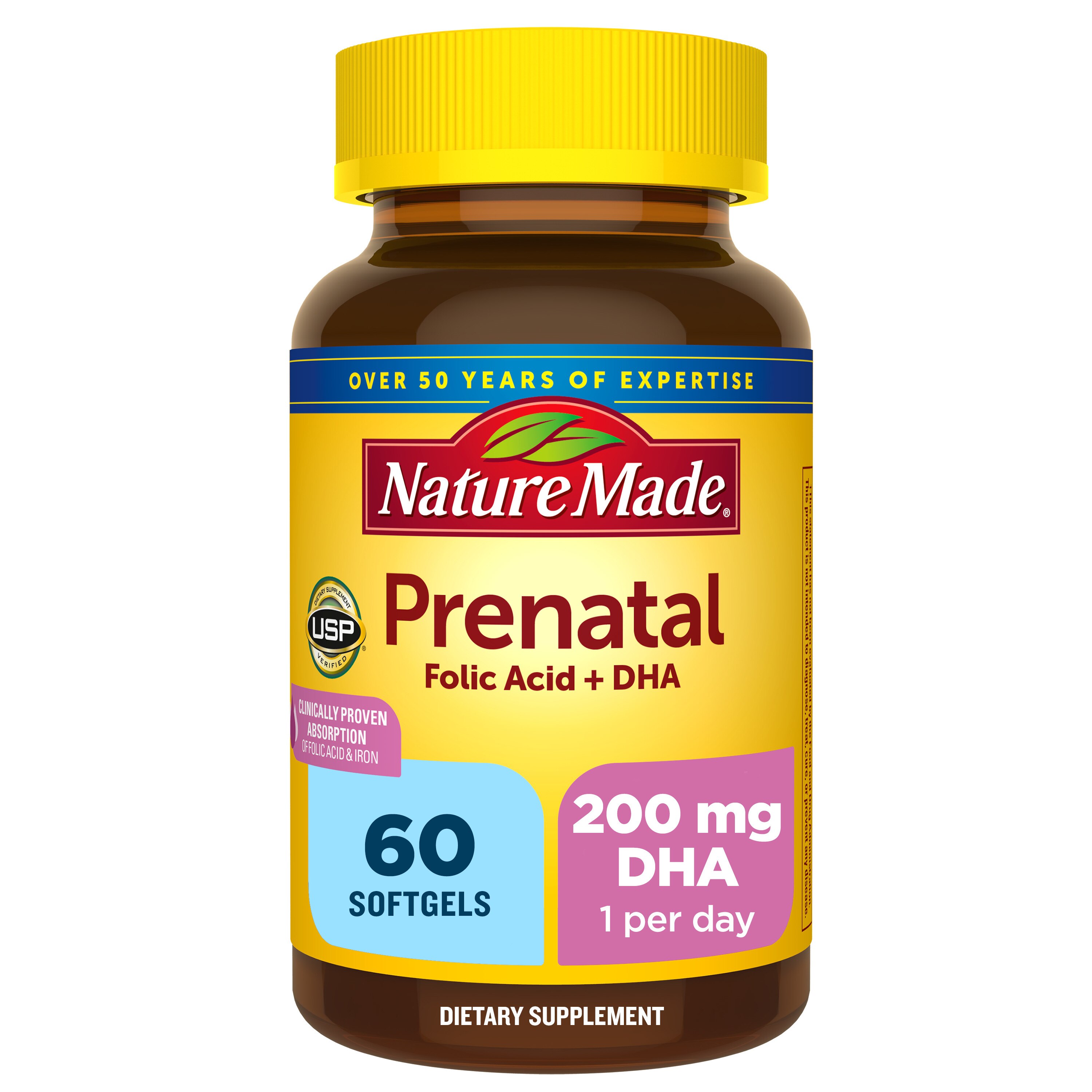 Nature Made Prenatal Multivitamin + 200 Mg DHA Softgels To Support Baby's Development, 60 Ct , CVS