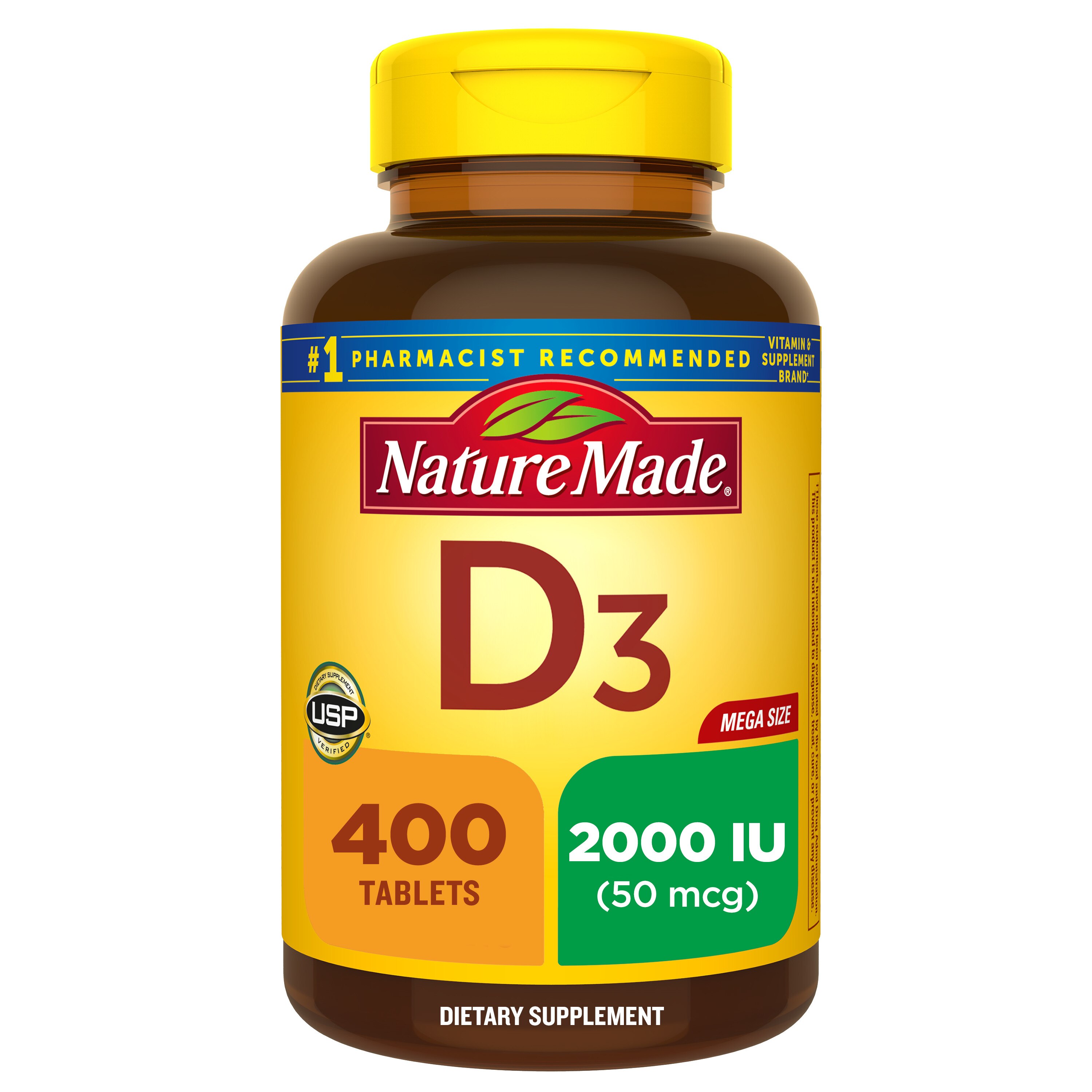 Nature Made - Vitamina D3 2000 IU (50 mcg) en tabletas, 400 u.