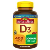 Nature Made Vitamin D3 2000 IU Tablets, 400 CT, thumbnail image 1 of 9