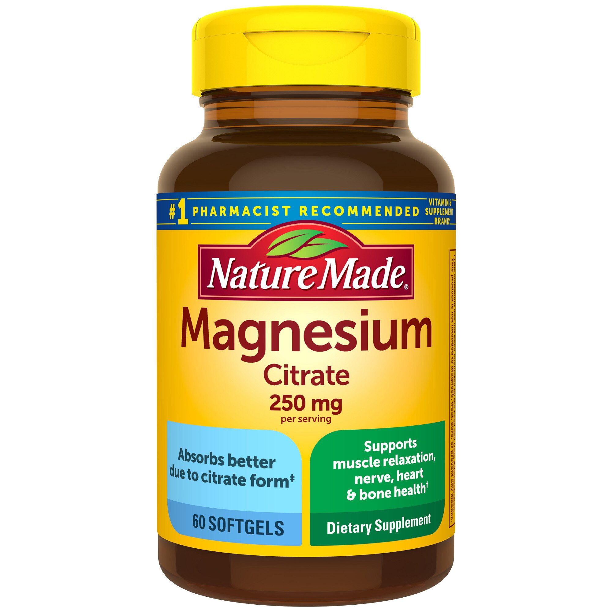 Nature Made Magnesium Citrate 250 Mg Softgels, 60 Ct , CVS